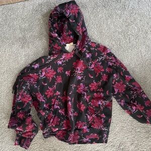 Rag & Bone Floral Black and Pink Hoodie
